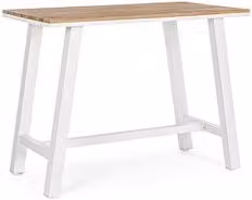 Tavolo da esterno moderno Bizzotto in alluminio verniciato, rettangolare, disponibile in bianco, marrone o antracite, L: 131 cm, P: 73 cm, H: 101 cm
