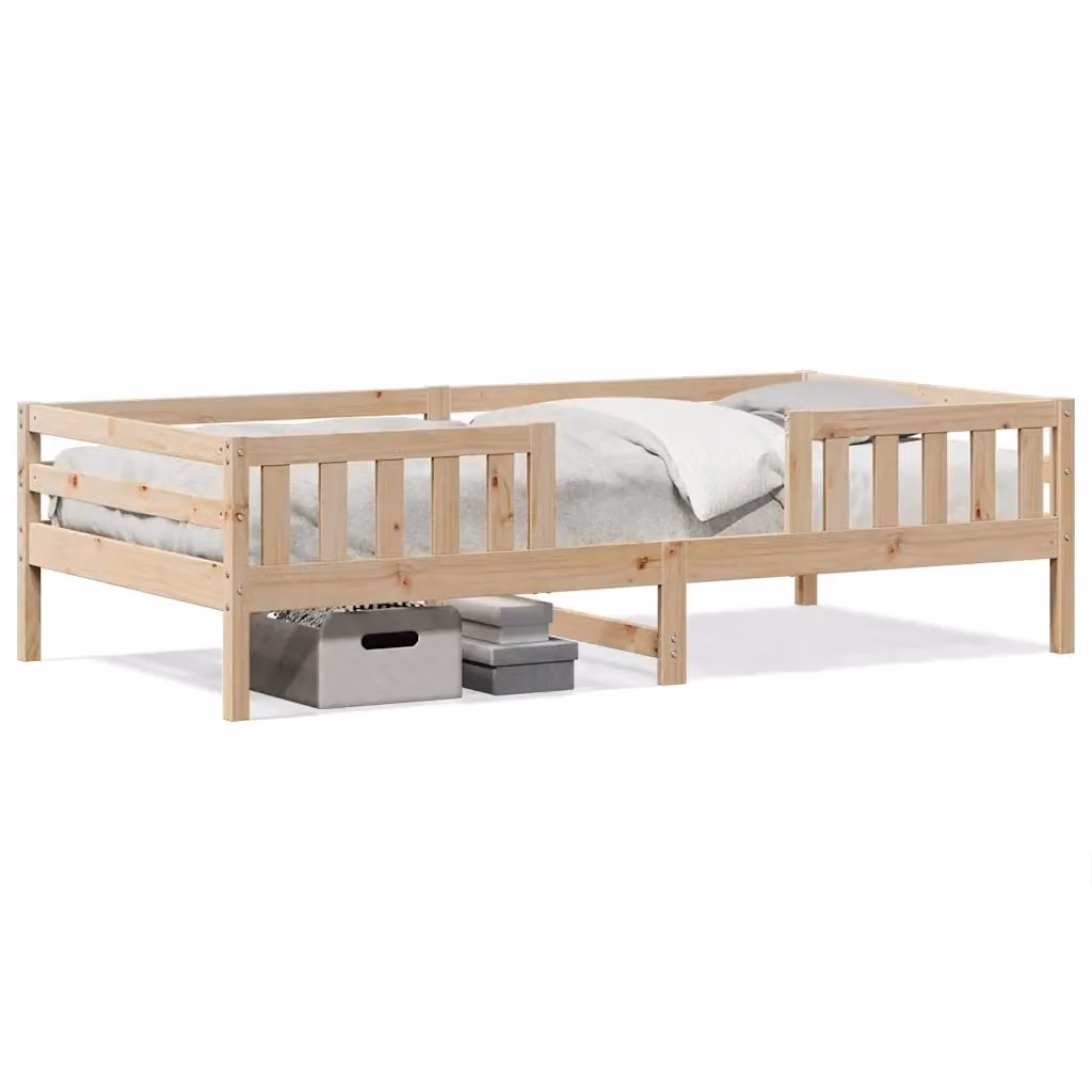 Letto singolo senza materasso vidaXL in legno massello di pino non trattato L/P/H: 205.5 x 90 x 95.5 cm – 2