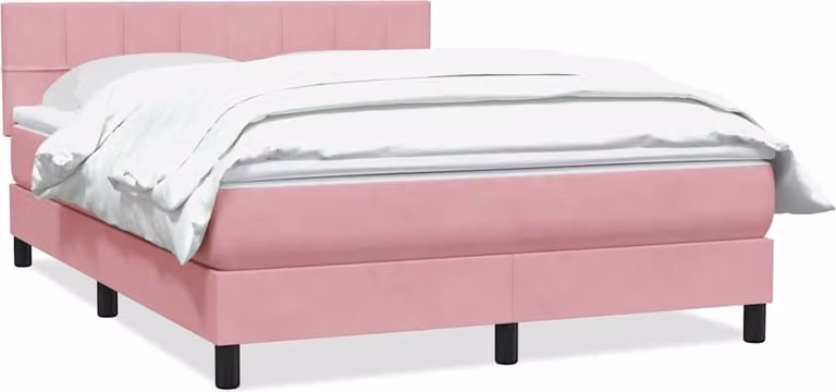 Giroletto a Molle con Materasso Rosa 140x220 cm in Velluto