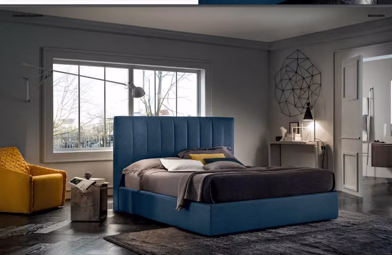 Designer Bett Schlafzimmer Betten Textil Hotel Luxus Polster Sitz Stoff Italien