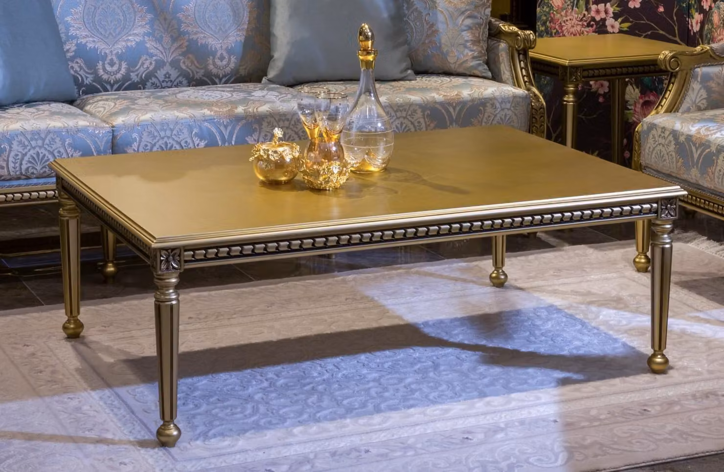 Couch Tisch Kaffee Tische Wohnzimmer Beistell Luxus Couchtisch Design Gold