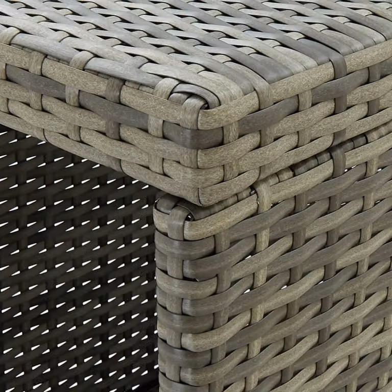 set bar da giardino 5 pezzi con cuscini in poly rattan grigio