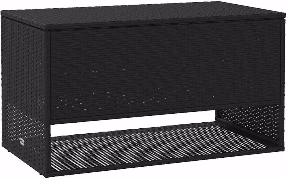Scatola per Cuscini da Esterno Nero 100x55x55,5 cm Polyrattan