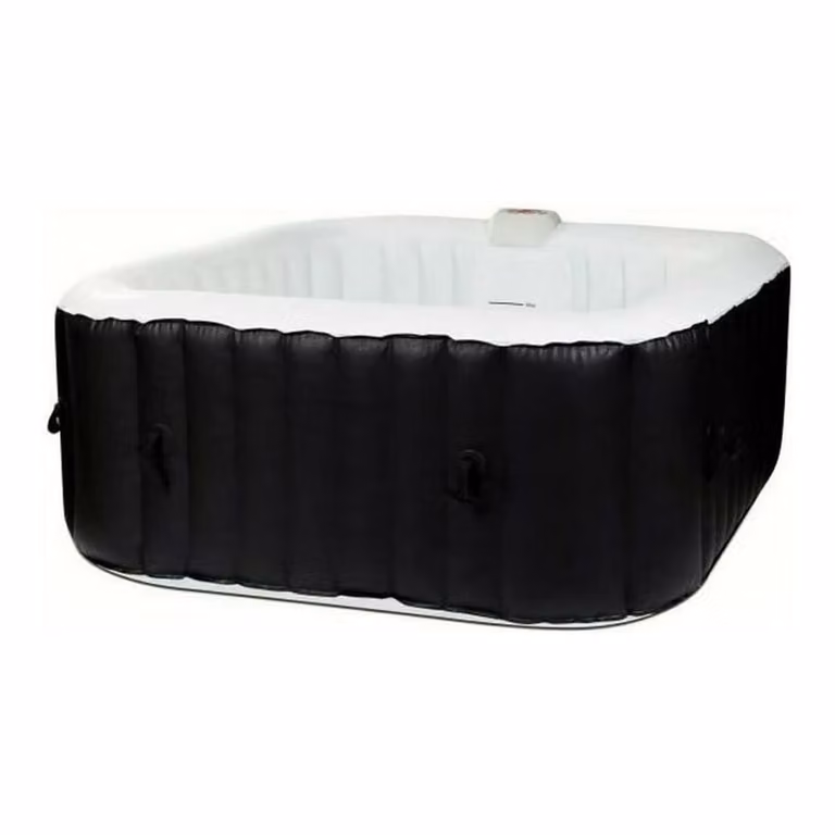 SUNSPA AC01, set idromassaggio da incasso, forma quadrata, per 4 persone, 130 micro-getti, temperatura massima 40 °C, dimensioni 157 x 67 cm, include filtro, tappetino per il fondo e copertura, con serratura