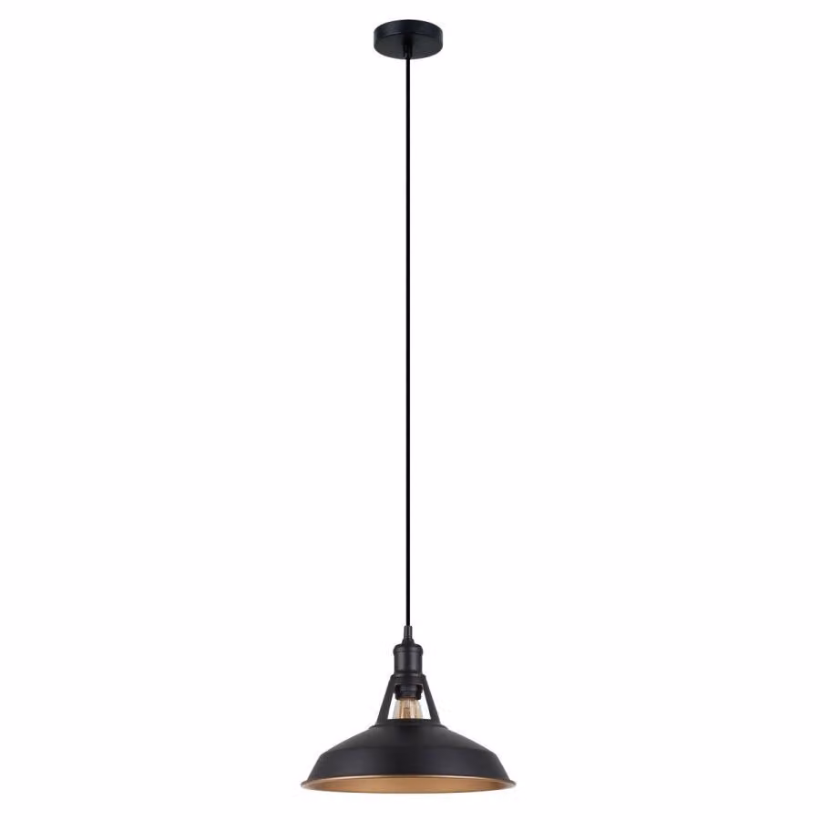 Italux Freya lampada a sospensione industriale nera MDM-2315/1 M BK+GD