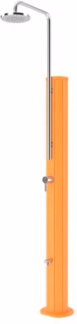 Doccia solare per piscina con lavapiedi CHROME Astralpool in acciaio 304 e alluminio, colore arancione