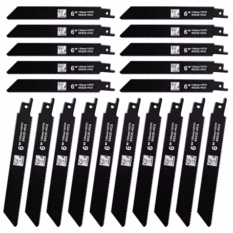 Set di 20 lame per seghetto alternativo, adatte per il taglio del legno, lunghezza 150 mm, 18 denti per pollice, ideali per tagli rapidi