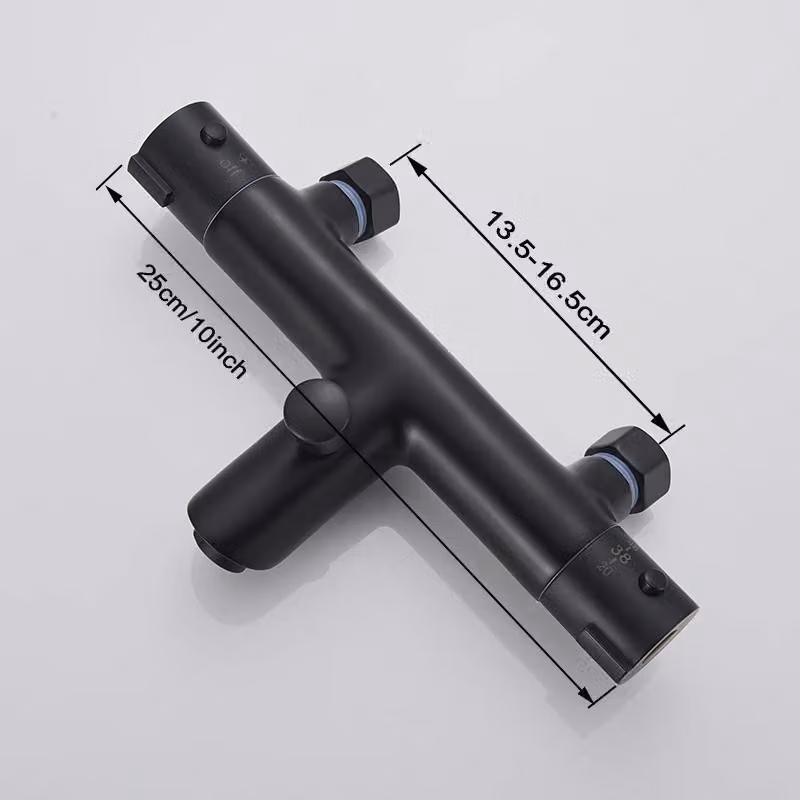 Termostato per rubinetto doccia/vasca da bagno - Miscelatore per doccia e vasca - Corpo in ottone - Cartuccia in Vetroceramica - Monocomando - Adatto per doccia e vasca - Nero opaco