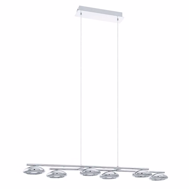 Lampada a sospensione LED a 6 luci cromo Taruga 1