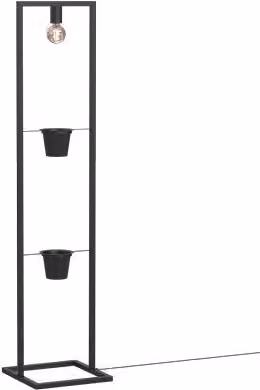 Lampada da terra Luminex nera in metallo con tecnologia LED dimmabile e attacco E27, Altezza: 152 cm, Larghezza: 34 cm, Profondità: 34 cm