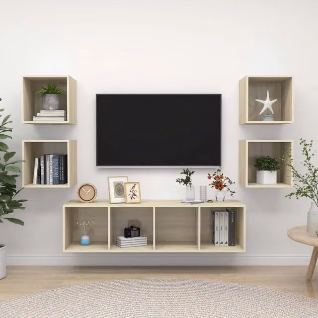 Set Mobili TV 5 pz-Credenza per TV Rovere Sonoma in Legno Multistrato 951187