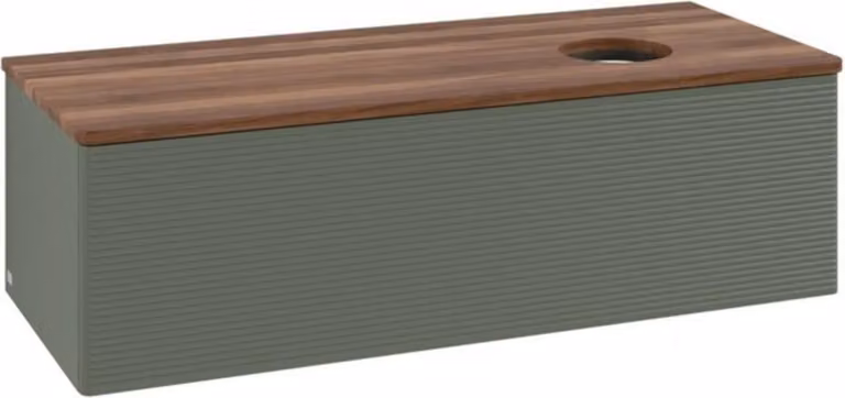 V&B Mobiletto con struttura frontale, con illuminazione Antao 120x36x50cm, WBP w. wal, lea gre. m Lac