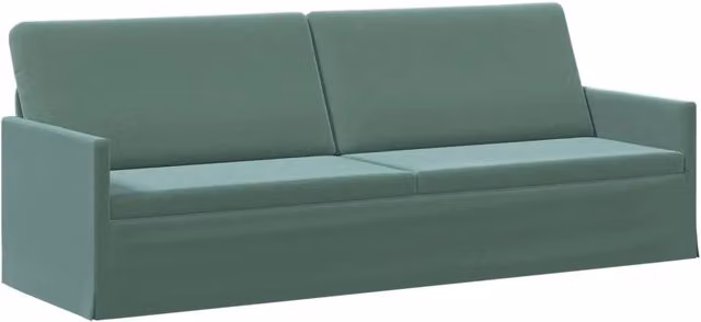 Divano a 3 posti moderno vidaXL in velluto verde con struttura in metallo L: 220 cm, P: 81 cm, H: 82 cm