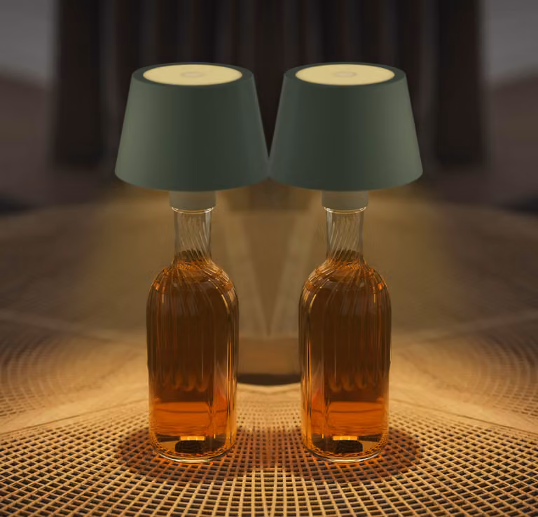 Northpoint set di 2 lampade da tavolo ricaricabili a LED lampada a bottiglia lampada da tavolo con sensore tattile verde oliva