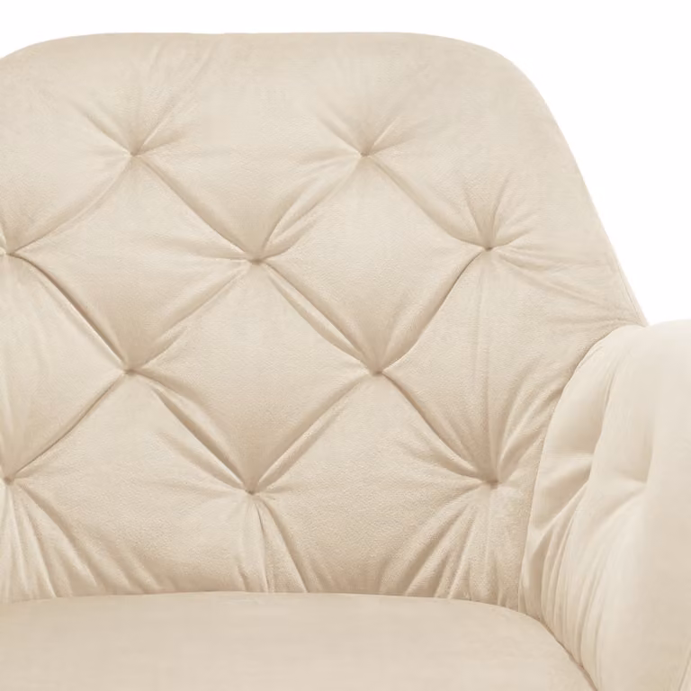 Set di 6 poltrone girevoli tectake in velluto beige per sala da pranzo