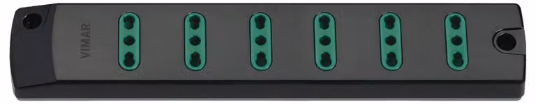 VIMAR FP00406, ciabatta multipresa mobile, 2P+T, 16A, 250V, con 6 prese, colore nero
