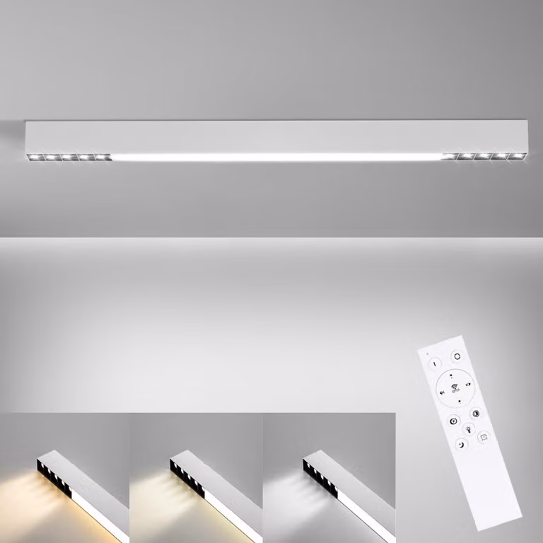 ZMH plafoniera LED plafoniera bianca 25W lampada da soggiorno 80CM lunga moderna dimmerabile con telecomando illuminazione da soffitto per soggiorno cucina camera da letto ufficio