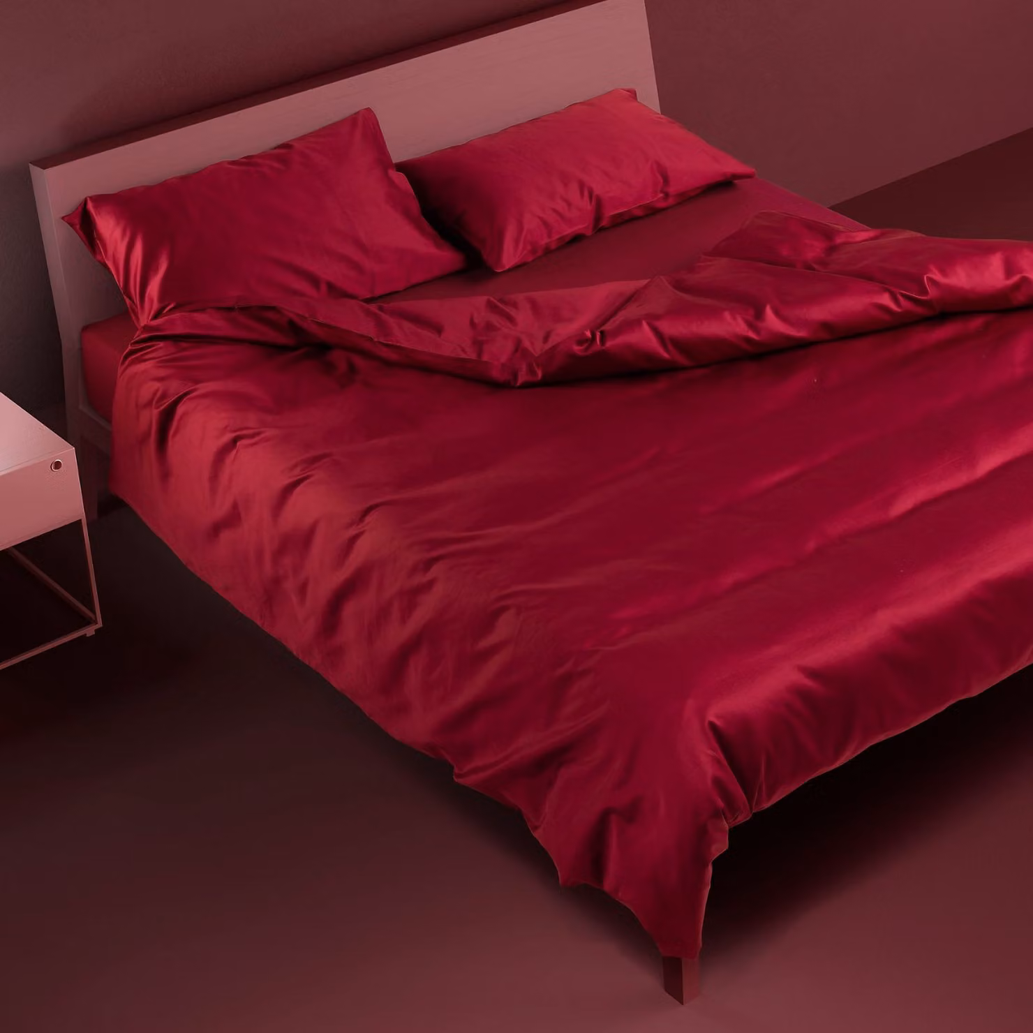 Copripiumino DaunenStep Oasi Deluxe in cotone pettinato rosso con chiusura a zip per adulti – 3