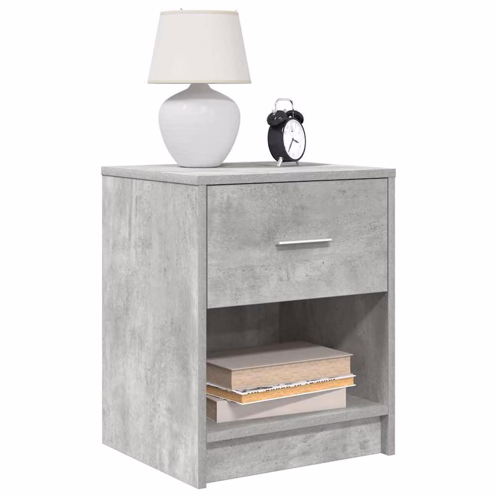 Set di 2 comodini sospesi vidaXL con cassetto in MDF, colore grigio e marrone, L/P/H: 40 x 34 x 50 cm