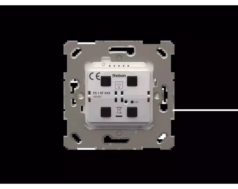 Sensore di temperatura a pulsante senza fili KNX PS 1 RF di Theben a 2/4 ingressi