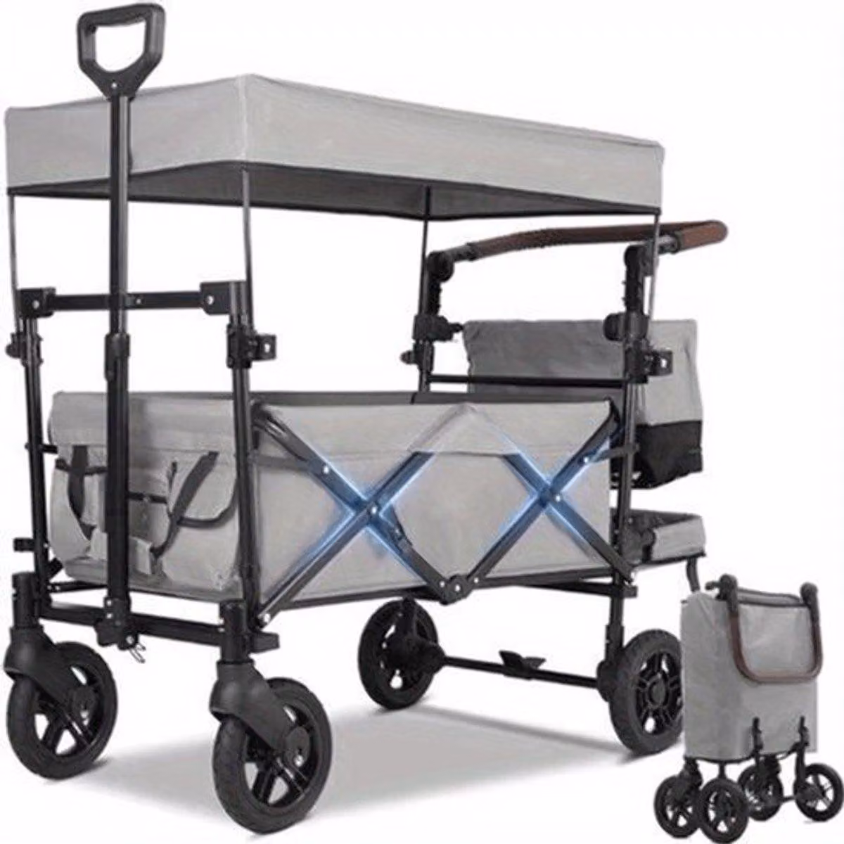 Bolderkar – Carrello pieghevole con una capacità di 110 litri – Carrello da trasporto in nylon Oxford con ruote grandi