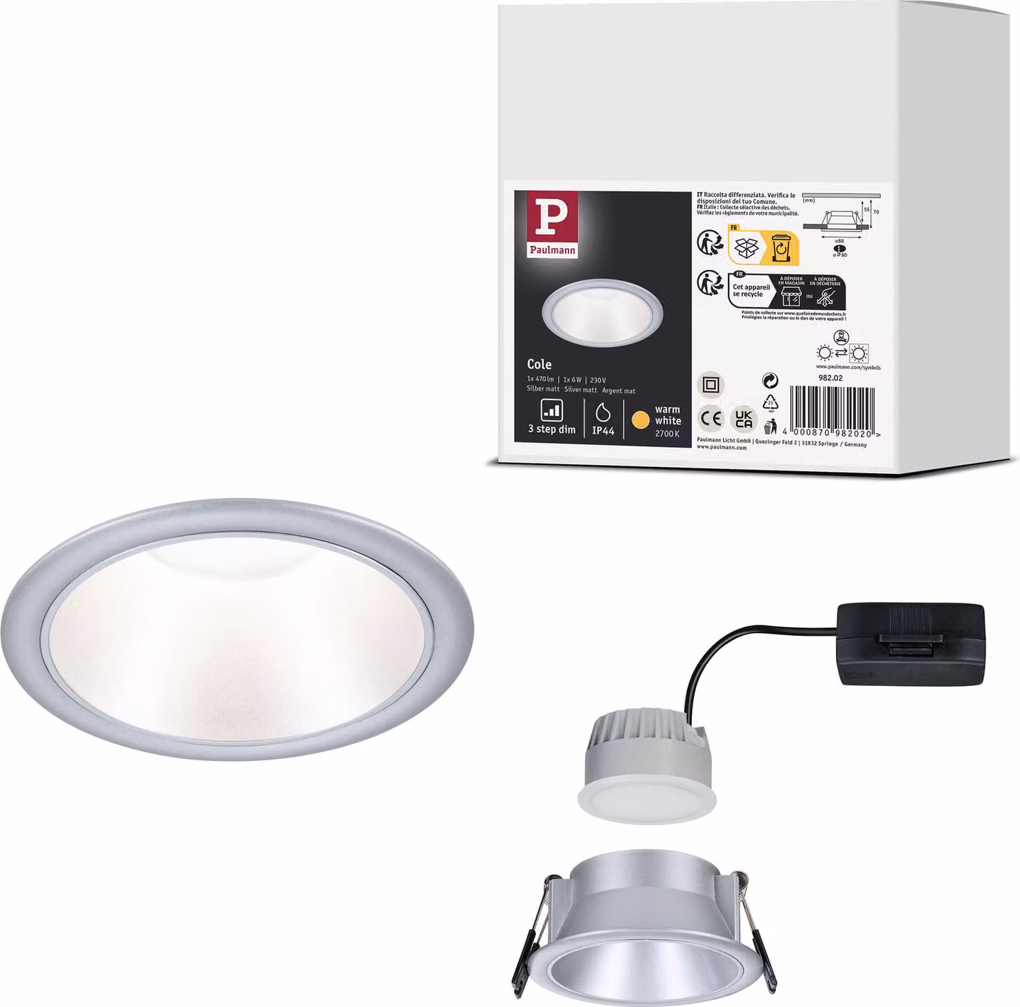 Paulmann Luce da incasso LED Cole set da 1