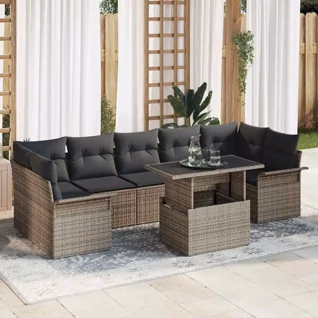 Set Divano da Giardino 8 pz Grigio 3356972