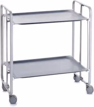 Carrello da cucina pieghevole Don Hierro grigio con 2 ripiani e ruote L/P/H: 72,0 x 43,0 x 66,0 cm