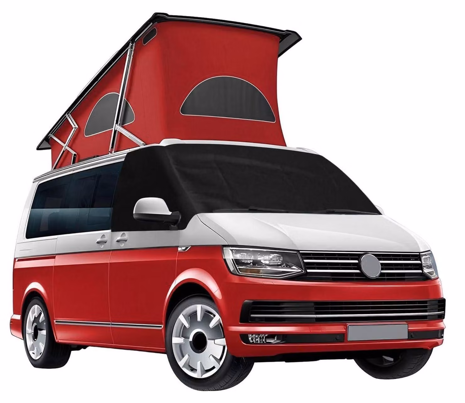 Copertura parasole per parabrezza, compatibile con VW T6, realizzata in tessuto Oxford 600D, oscurante, con protezione UV, resistente alle intemperie, colore nero