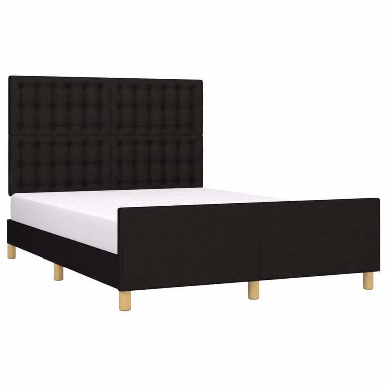 Giroletto senza Materasso Nero 140x190 cm in Tessuto