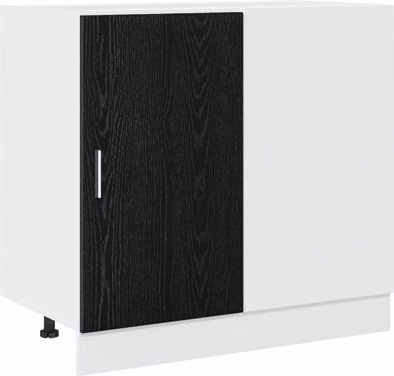 Mobile Base d'Angolo per Cucina Rovere nero 86 x 46 x 81,5 cm