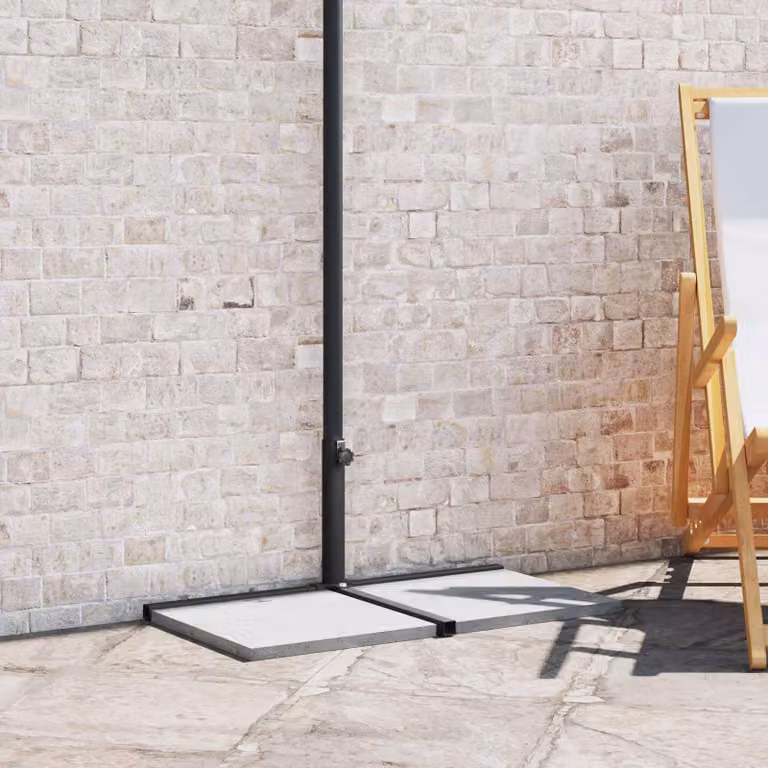 Maison Exclusive - Base per ombrellone parasole, struttura in acciaio nero, adatta a pali da 32-38 mm