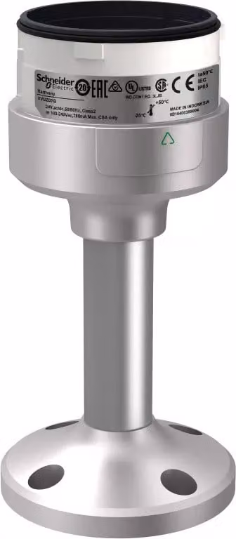 Piastra di montaggio Schneider Electric su tubo di alluminio, Harmony XVU, modulare, 60 mm, argento, altezza 100 mm, 24 V CA/CC, 110-240 V CA XVUZ02Q