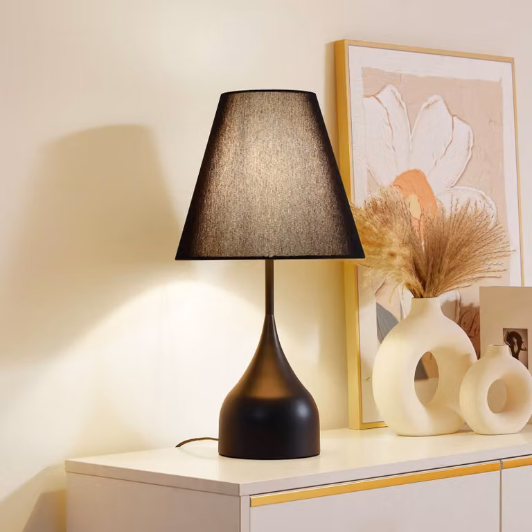 Lampada da tavolo Luoti Lucande, Nero, Soggiorno / Sala da pranzo, Metallo, Moderno, Lampada da tavolo