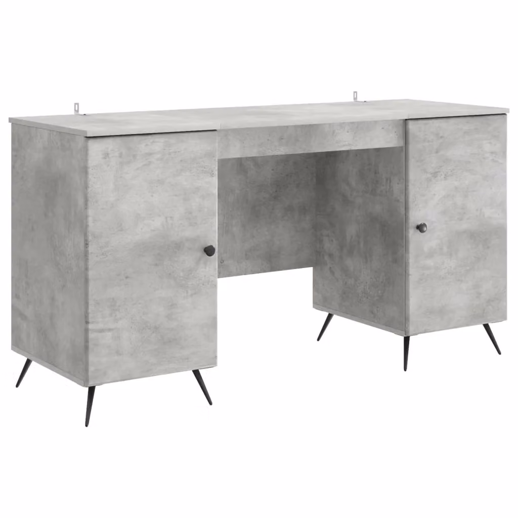 Scrivania moderna vidaXL in MDF laminato grigia L: 142,5 cm, P: 50 cm, H: 75 cm – 2