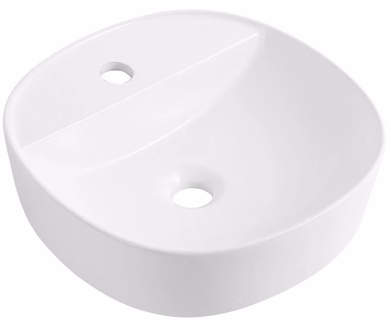 CERANO - Lavabo in Vetroceramica - da appoggio - Vento - bianco lucido - 39x39 cm