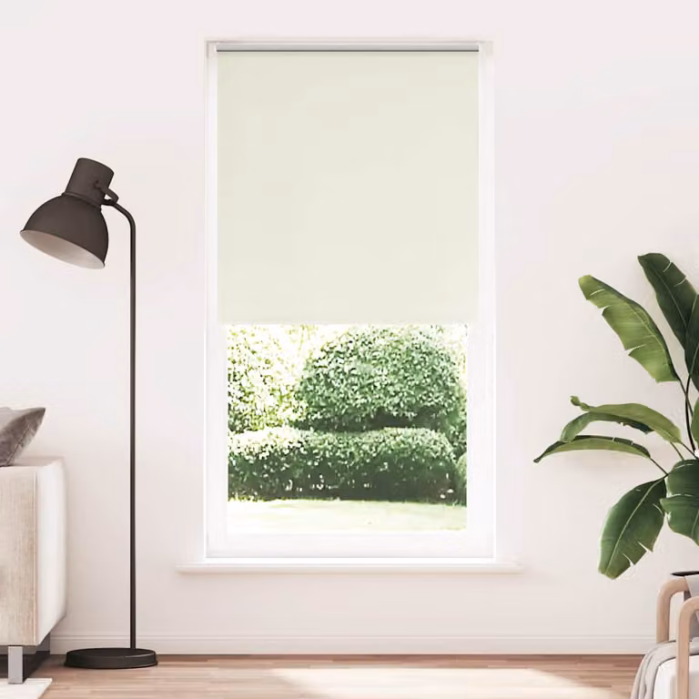 Tenda a Rullo Oscurante vidaXL in Poliestere, Colore Bianco, L: 105 cm, H: 230 cm