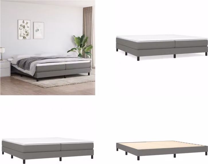 vidaXL Letto boxspring grigio scuro 200x200 cm in tessuto - Letto boxspring - Boxspringbetten - Bett - Schlafzimmermöbel