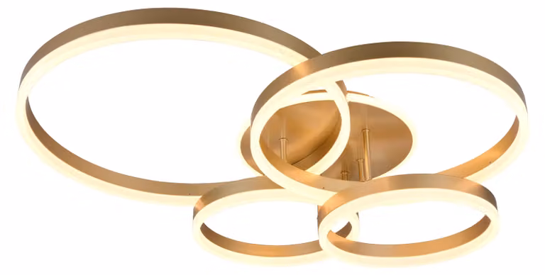 Lampada da soffitto a LED, colore oro, telecomando, dimmerabile, L 80 cm