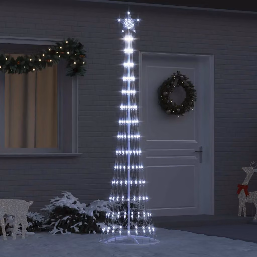 Albero di Natale moderno vidaXL con LED bianco freddo in metallo, Altezza: 250 cm