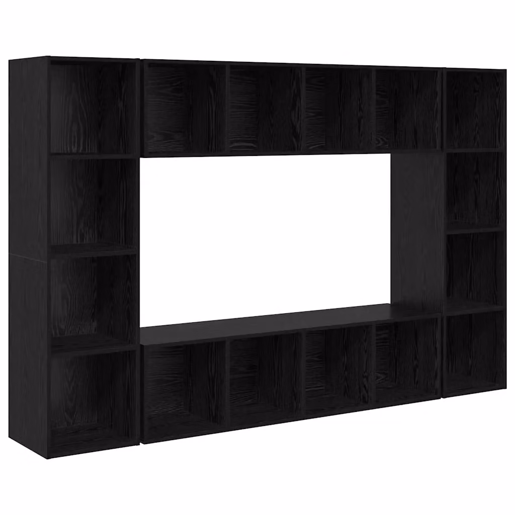 Set mobile TV moderno vidaXL in 4 pezzi, colore nero, L/P/H: 37 x 37 x 142,5 cm – 2