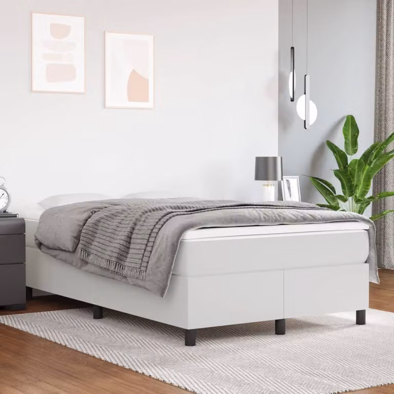 The Living Store struttura letto bianca 120x200 cm in ecopelle