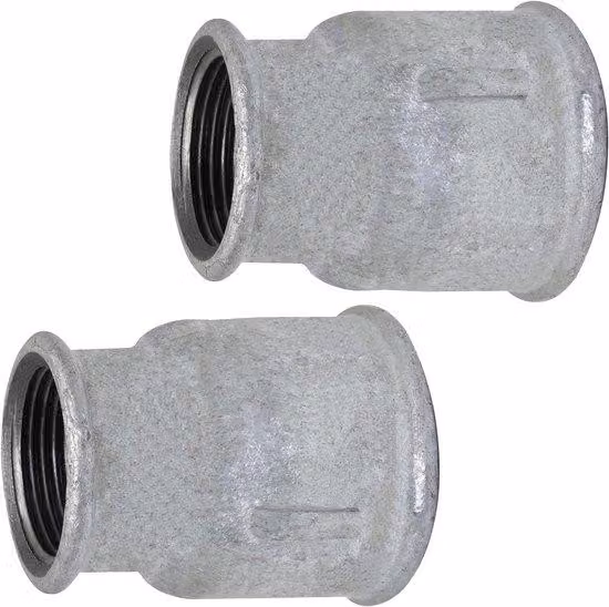 Raccordo femmina/femmina da 1/2'' x 3/8'' per impianti idraulici e di riscaldamento - attacco filettato in ghisa.