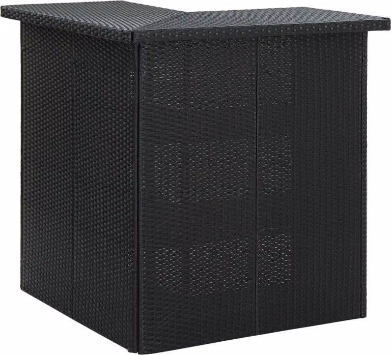 vidaXL Tavolo bar ad angolo nero 100x50x105 cm in poly rattan - tavolo bar - tavoli bar - tavolo pub - tavoli pub