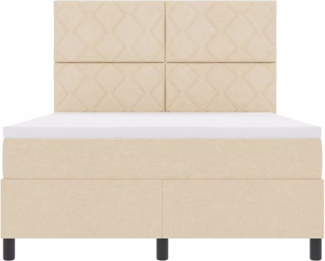 Letto a molle con strisce LED e porta USB vidaXL in tessuto beige L/P: 160 x 200 cm