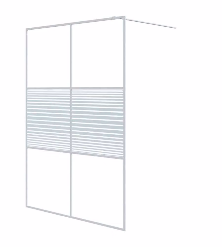 Parete Doccia Walk in vidaXL Bianca con Vetro Trasparente L: 140 cm, H: 195 cm – 2