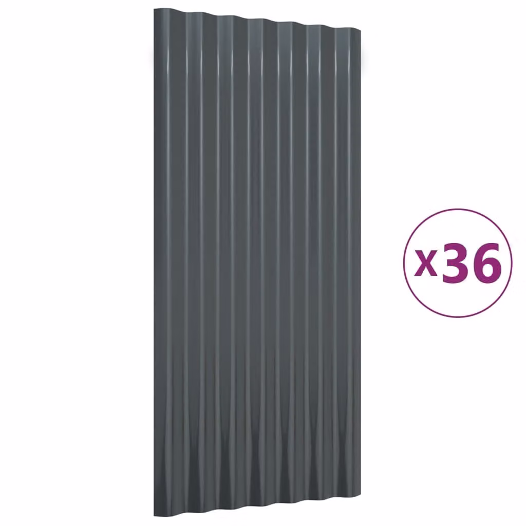 Pannelli Tetto 36pz Acciaio Zincato 80x36 Antracite