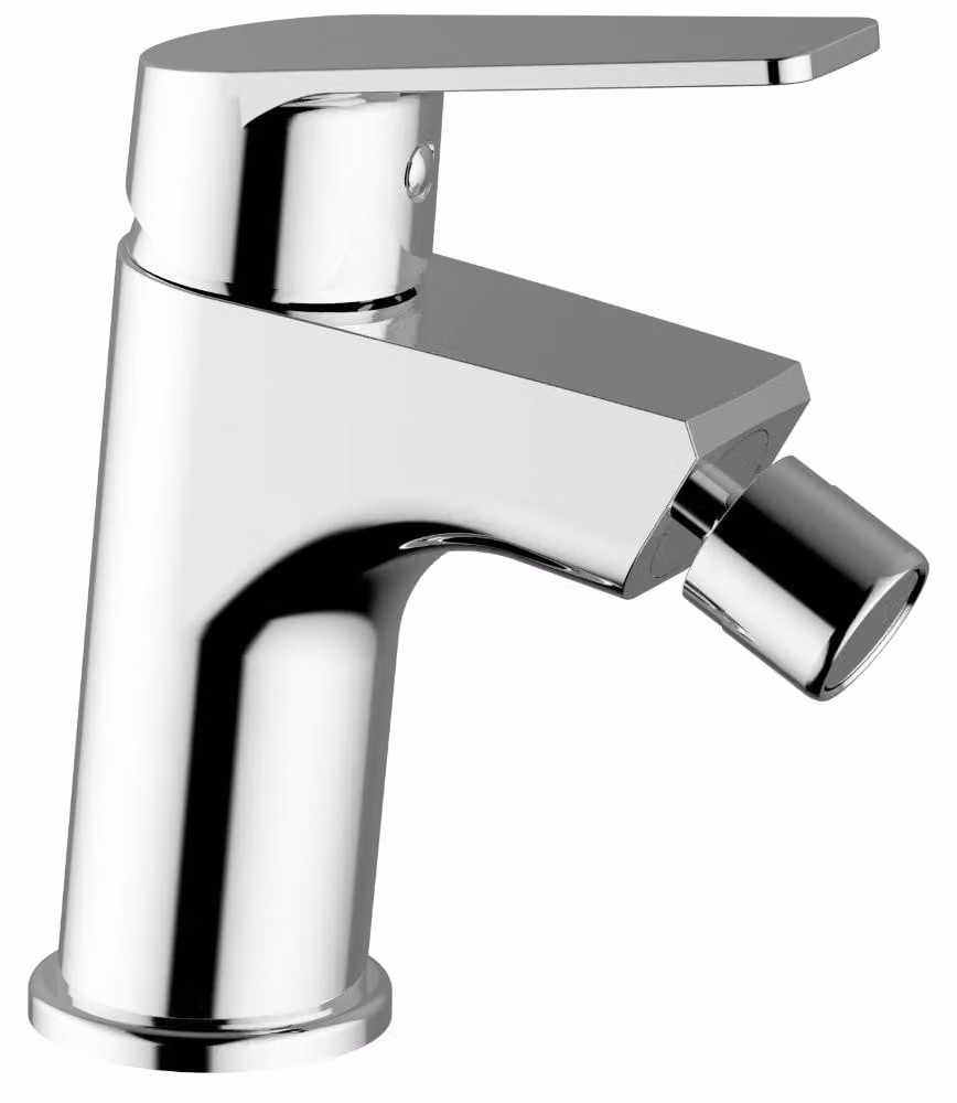 Schläfer 25505015 | Miscelatore Monocomando per Bidet Bagno serie Cloe con Scarico automatico 1 1/4, Rubinetto Monoforo Cartuccia diam35mm Cromo Argento, Italy