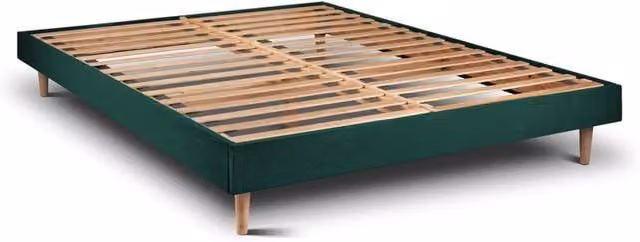 Letto 140x200 cm con testata imbottita - Tessuto velluto