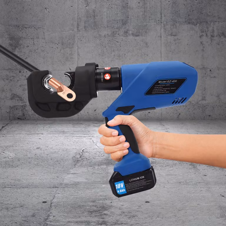 Pinza crimpatrice idraulica elettrica - 12 tonnellate di forza di crimpatura - campo di applicazione da 16 a 400 mm² - ricaricabile